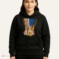 USA Flag Deer Hunting Gift Hoodie thumb 5