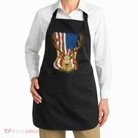 USA Flag Deer Hunting Gift Apron thumb 2