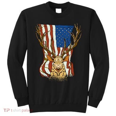 USA Flag Deer Hunting Gift Sweatshirt