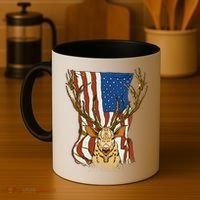 USA Flag Deer Hunting Gift Coffee Mug thumb 4