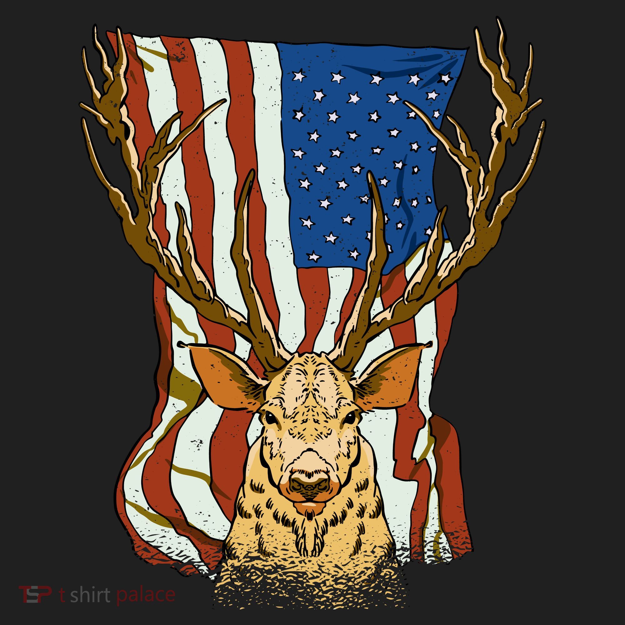 USA Flag Deer Hunting Gift Beanie