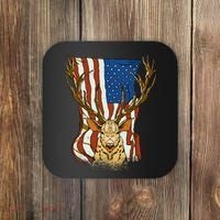 USA Flag Deer Hunting Gift Coaster thumb 0