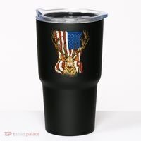 USA Flag Deer Hunting Gift Tumbler thumb 0