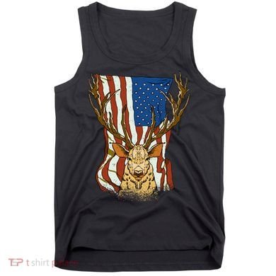USA Flag Deer Hunting Gift Tank Top