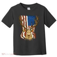 USA Flag Deer Hunting Gift Toddler T-Shirt thumb 0