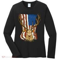 USA Flag Deer Hunting Gift Women's Long Sleeve Shirt thumb 0