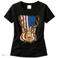 USA Flag Deer Hunting Gift Women's T-Shirt thumb 0
