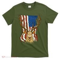 USA Flag Deer Hunting Gift T-Shirt thumb 0
