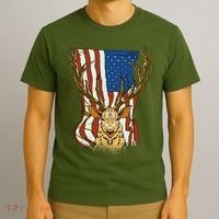 USA Flag Deer Hunting Gift T-Shirt thumb 3