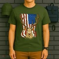 USA Flag Deer Hunting Gift T-Shirt thumb 6