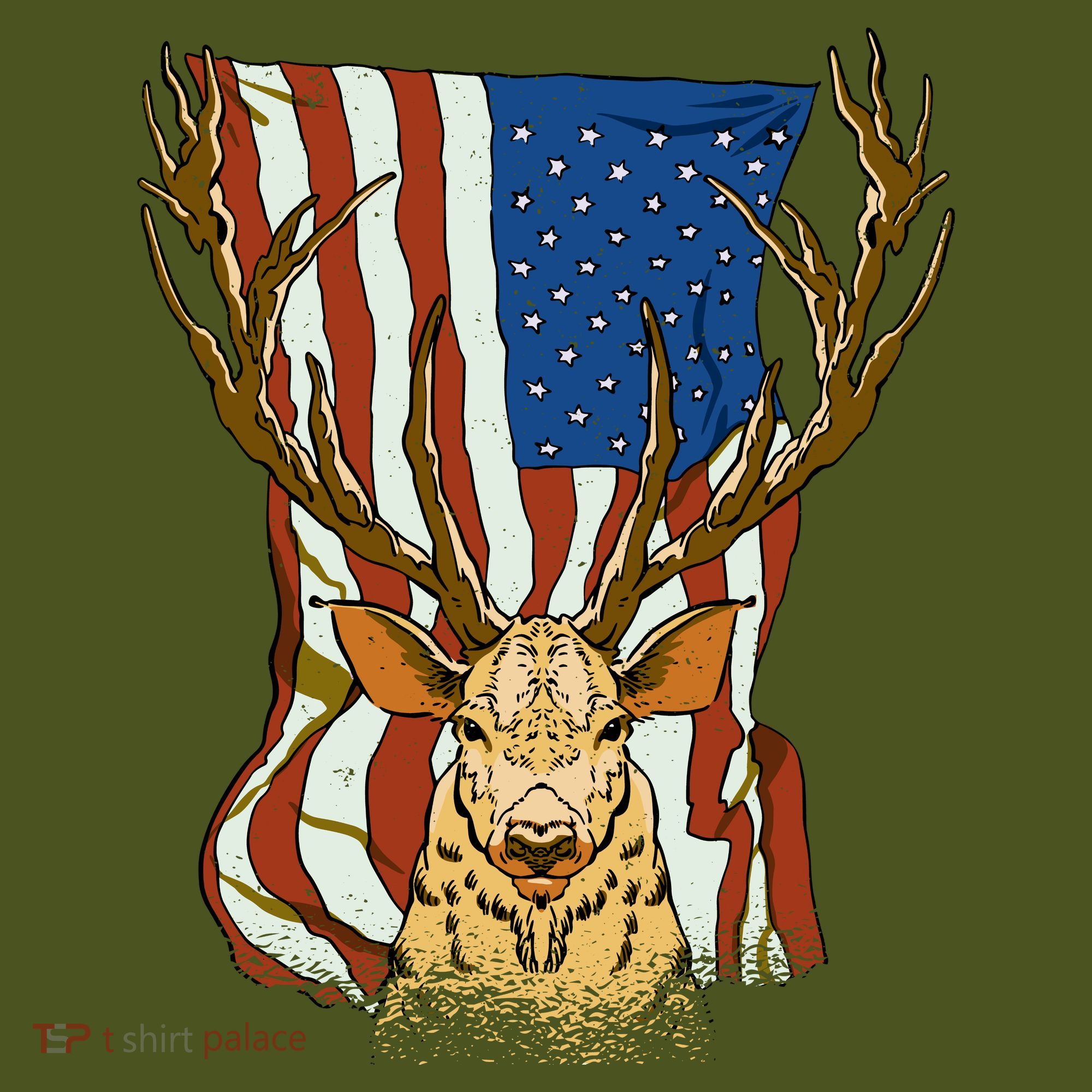 USA Flag Deer Hunting Gift Backpack