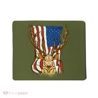 USA Flag Deer Hunting Gift Mousepad thumb 0