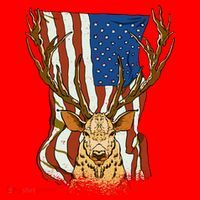 USA Flag Deer Hunting Gift Santa Hat thumb 1