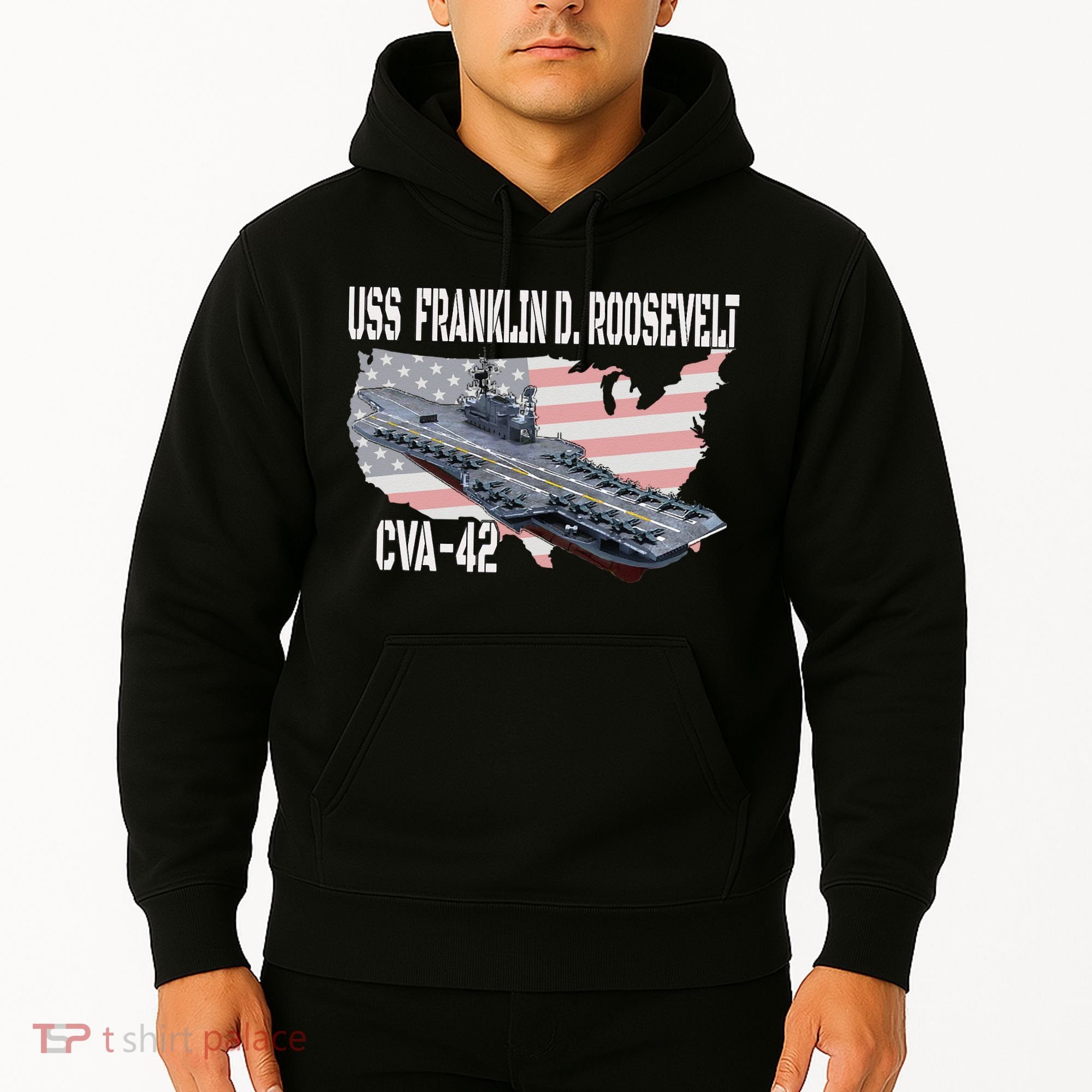 USS Franklin D. Roosevelt CVA 42 Aircraft Carrier Veterans Hoodie