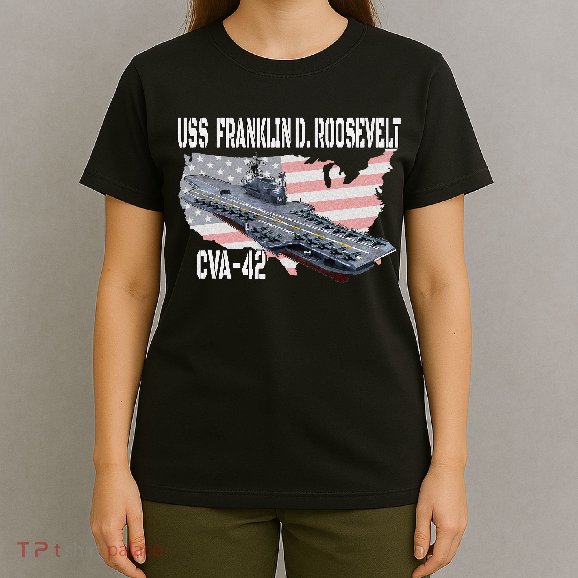 USS Franklin D. Roosevelt CVA 42 Aircraft Carrier Veterans T-Shirt