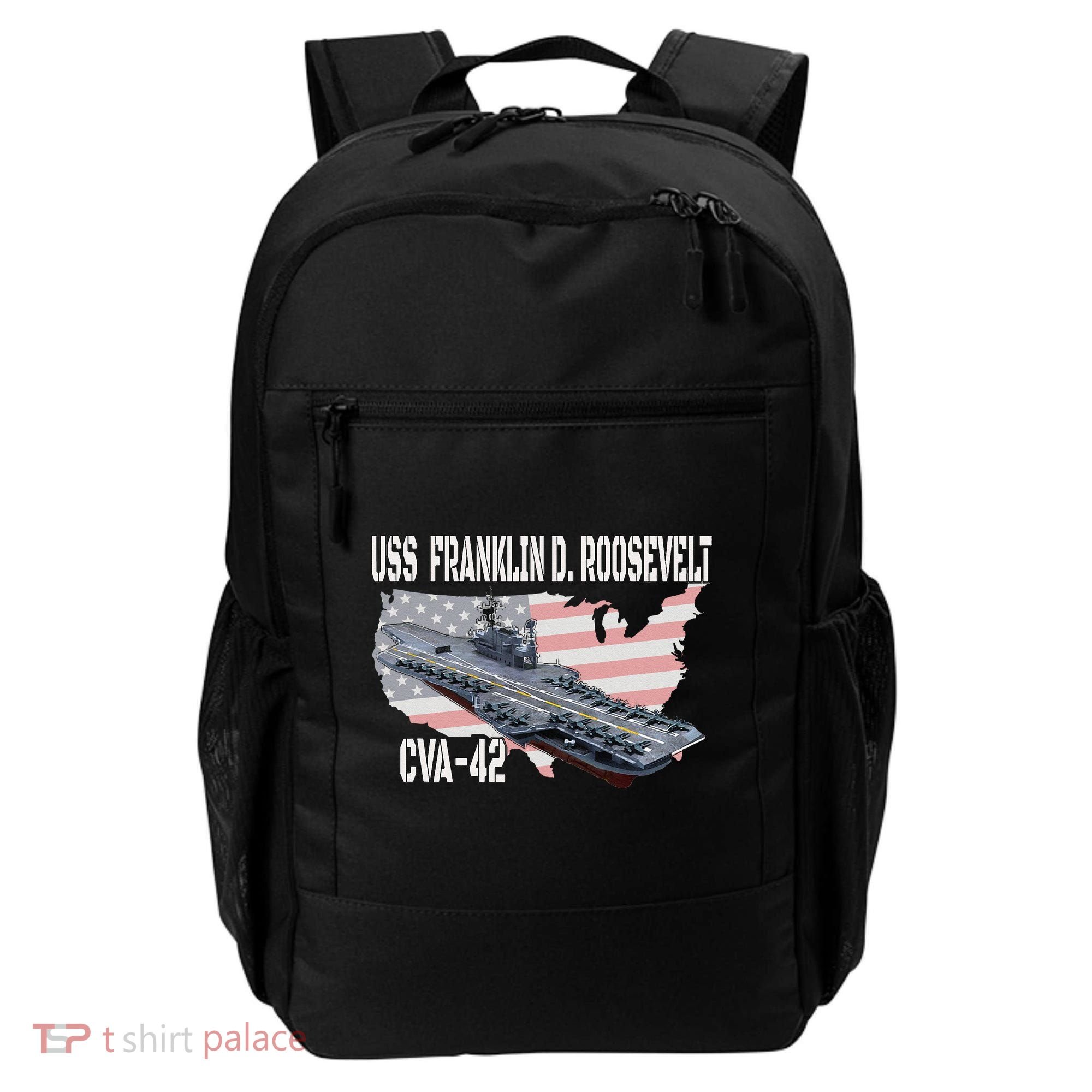 USS Franklin D. Roosevelt CVA 42 Aircraft Carrier Veterans Backpack
