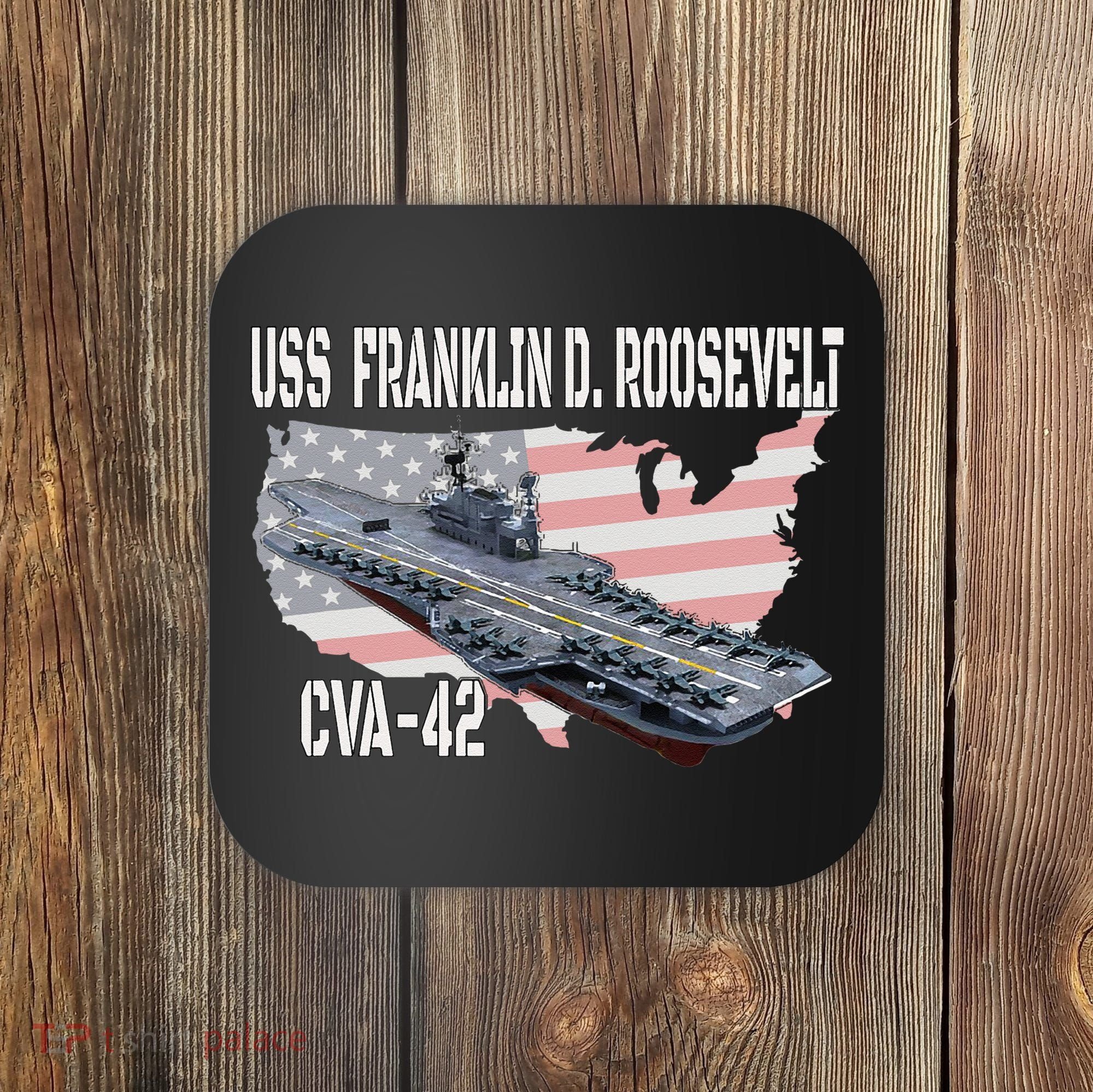 USS Franklin D. Roosevelt CVA 42 Aircraft Carrier Veterans Coaster