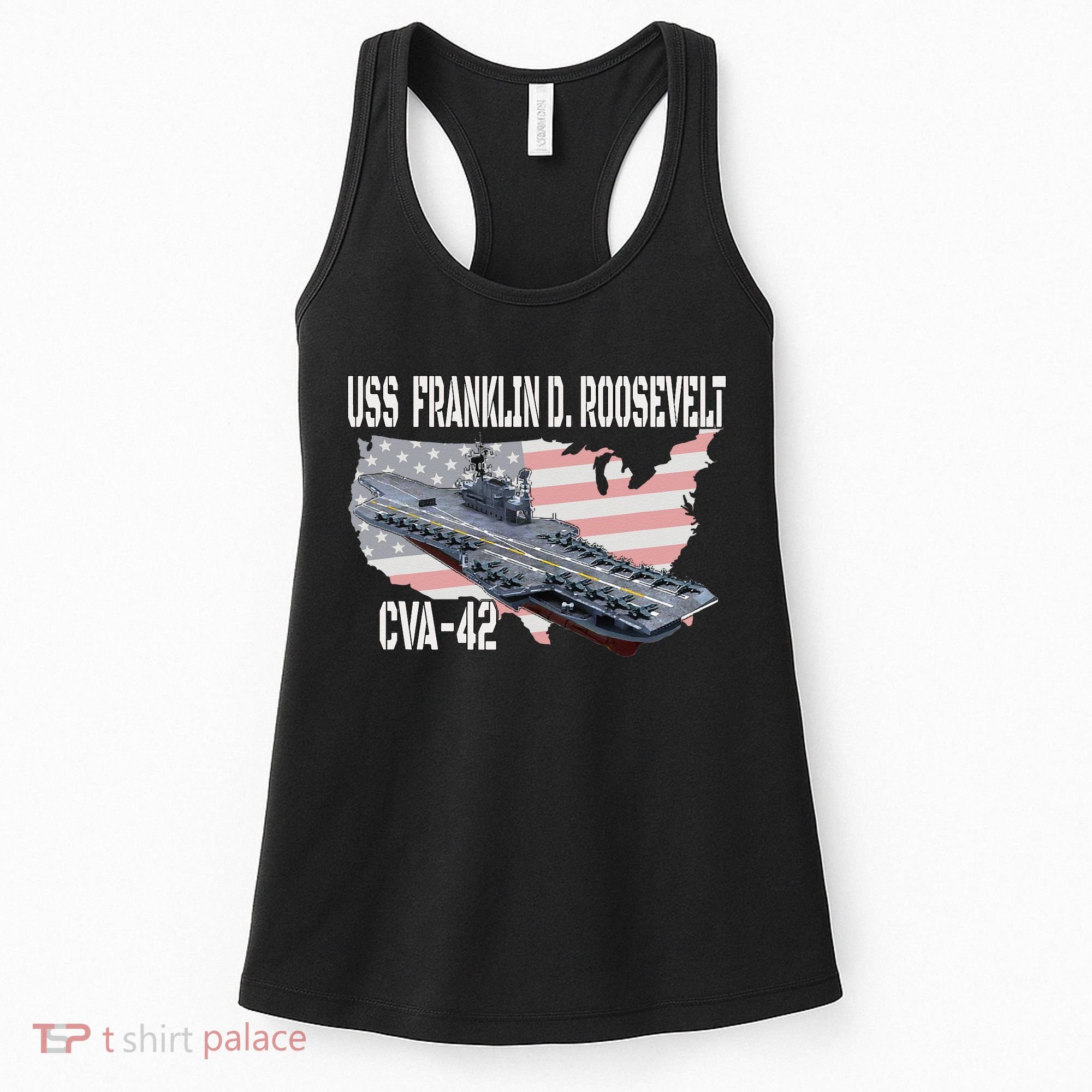 USS Franklin D. Roosevelt CVA 42 Aircraft Carrier Veterans Women's Tank Top