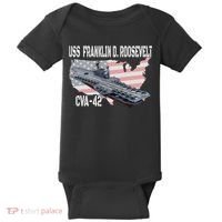 USS Franklin D. Roosevelt CVA 42 Aircraft Carrier Veterans Baby Bodysuit thumb 0
