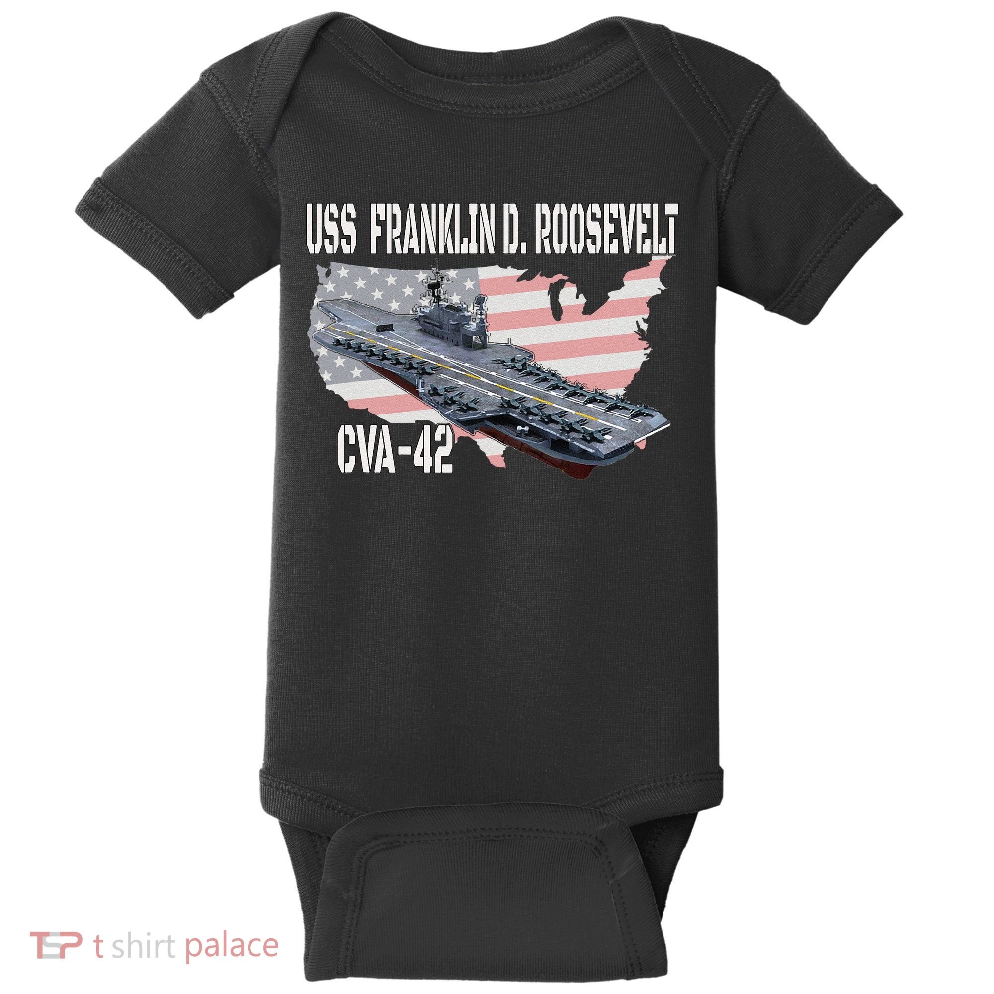USS Franklin D. Roosevelt CVA 42 Aircraft Carrier Veterans Baby Bodysuit