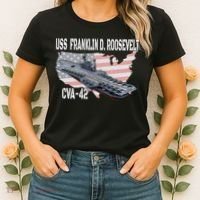 USS Franklin D. Roosevelt CVA 42 Aircraft Carrier Veterans Women's T-Shirt thumb 2