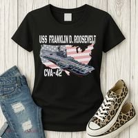 USS Franklin D. Roosevelt CVA 42 Aircraft Carrier Veterans Women's T-Shirt thumb 3