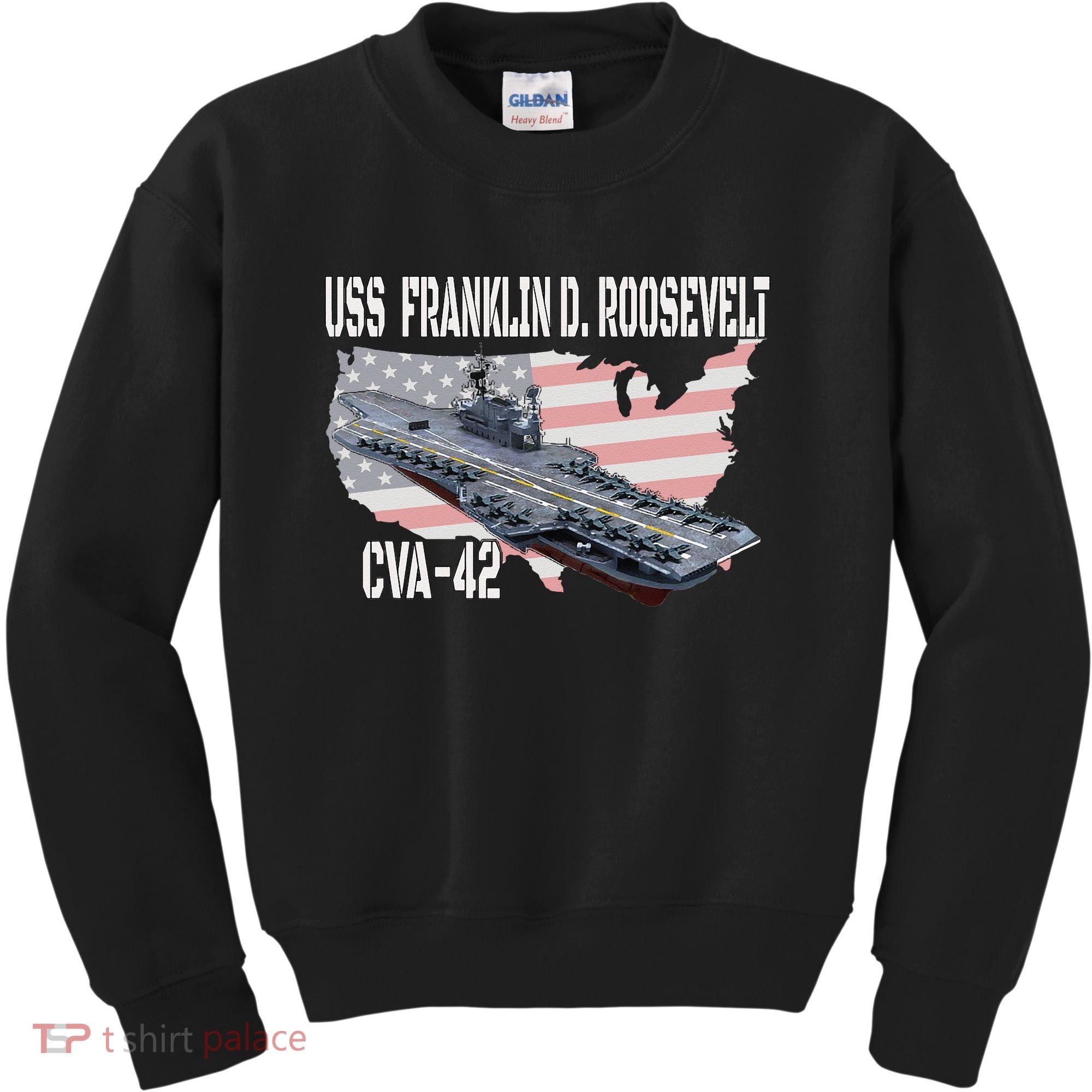 USS Franklin D. Roosevelt CVA 42 Aircraft Carrier Veterans Kids Sweatshirt
