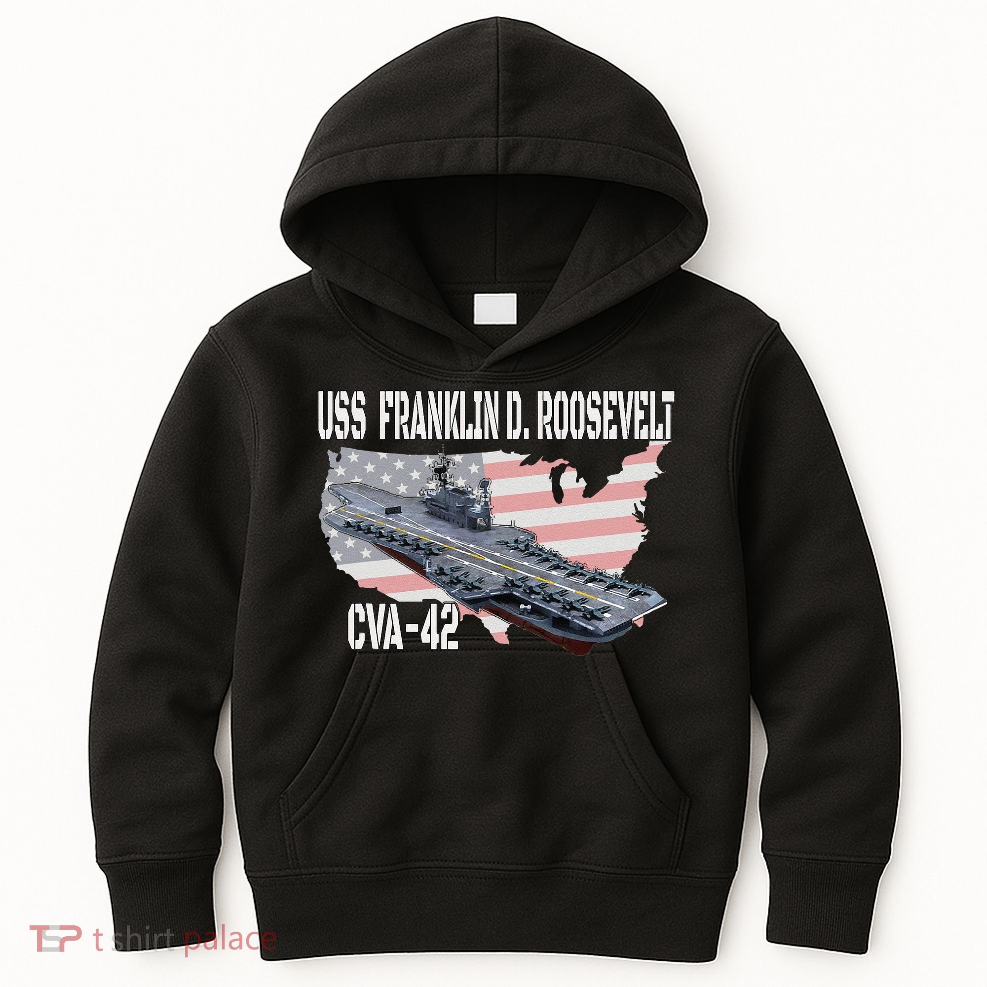 USS Franklin D. Roosevelt CVA 42 Aircraft Carrier Veterans Kids Hoodie