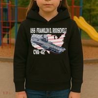 USS Franklin D. Roosevelt CVA 42 Aircraft Carrier Veterans Kids Hoodie thumb 3