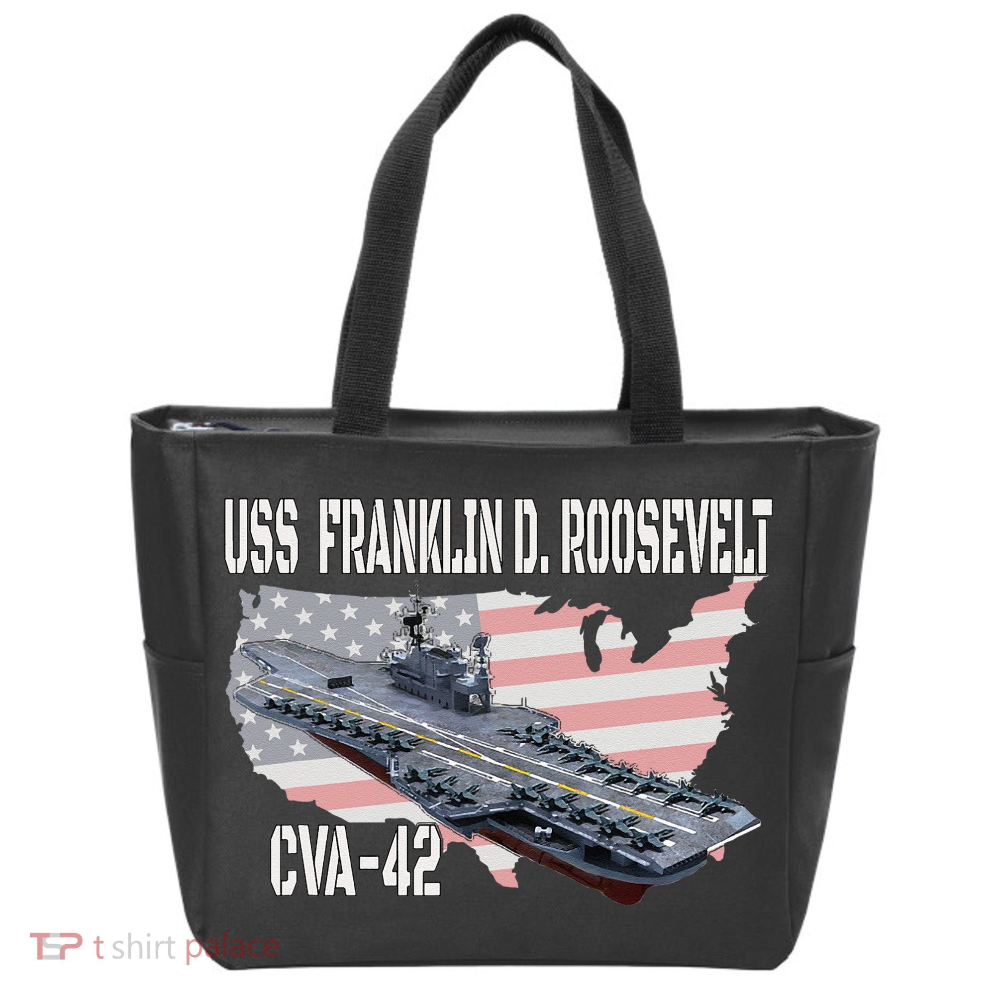 USS Franklin D. Roosevelt CVA 42 Aircraft Carrier Veterans Tote Bag