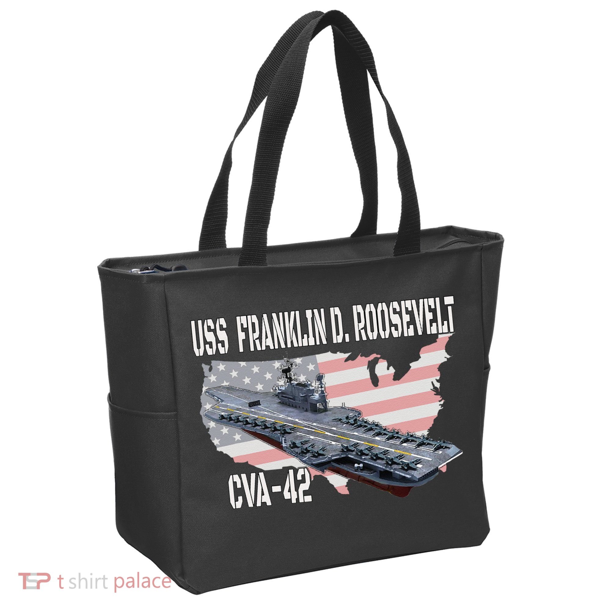 USS Franklin D. Roosevelt CVA 42 Aircraft Carrier Veterans Tote Bag