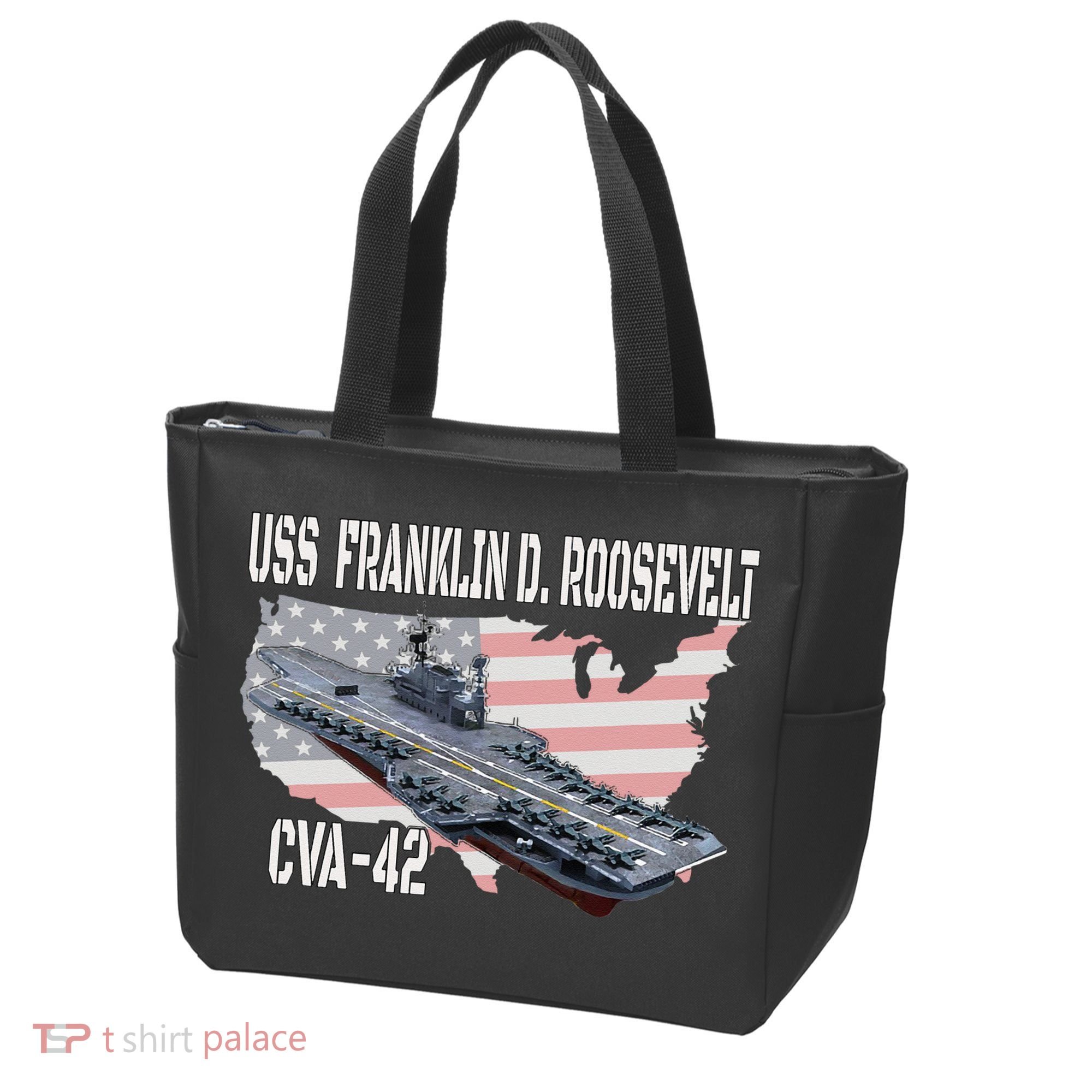 USS Franklin D. Roosevelt CVA 42 Aircraft Carrier Veterans Tote Bag