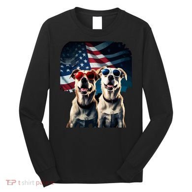 Usa Flag Dog Long Sleeve Shirt