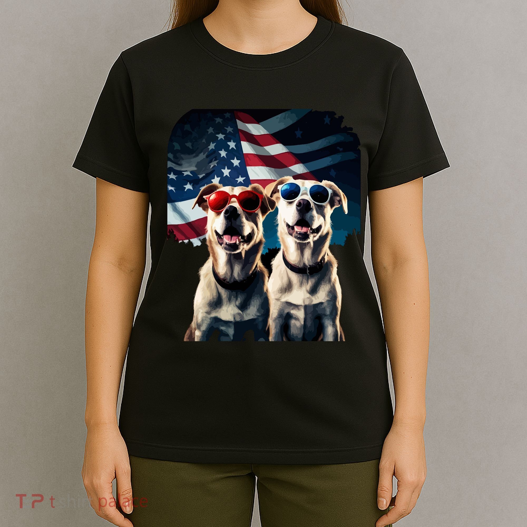 Usa Flag Dog T-Shirt