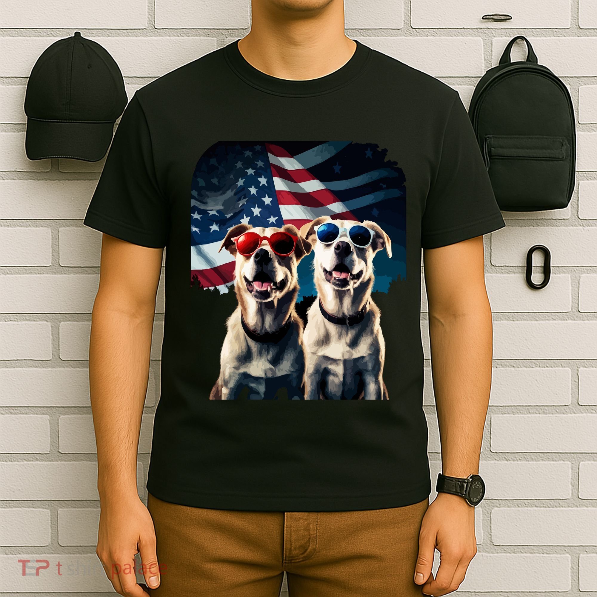Usa Flag Dog T-Shirt