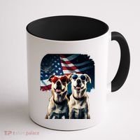 Usa Flag Dog Coffee Mug thumb 1