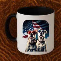 Usa Flag Dog Coffee Mug thumb 2