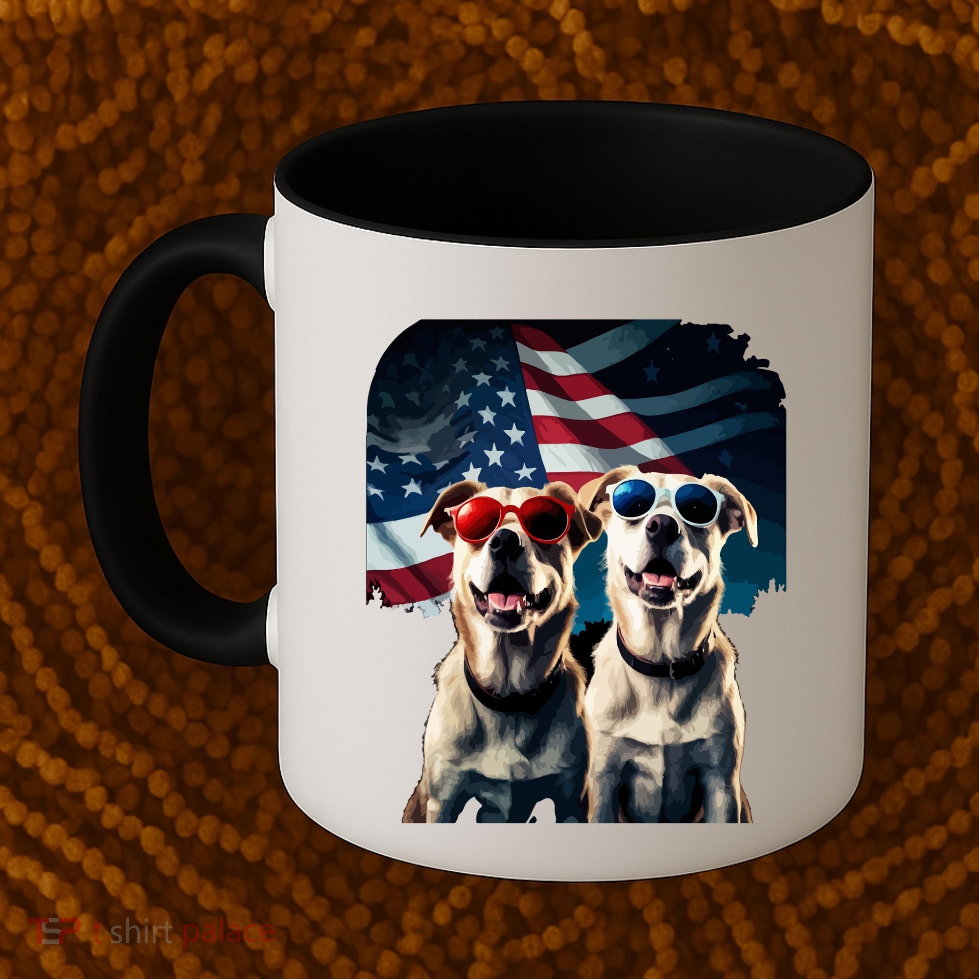 Usa Flag Dog Coffee Mug
