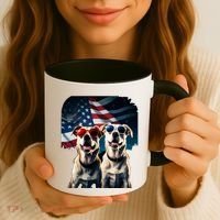 Usa Flag Dog Coffee Mug thumb 3