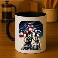 Usa Flag Dog Coffee Mug thumb 4
