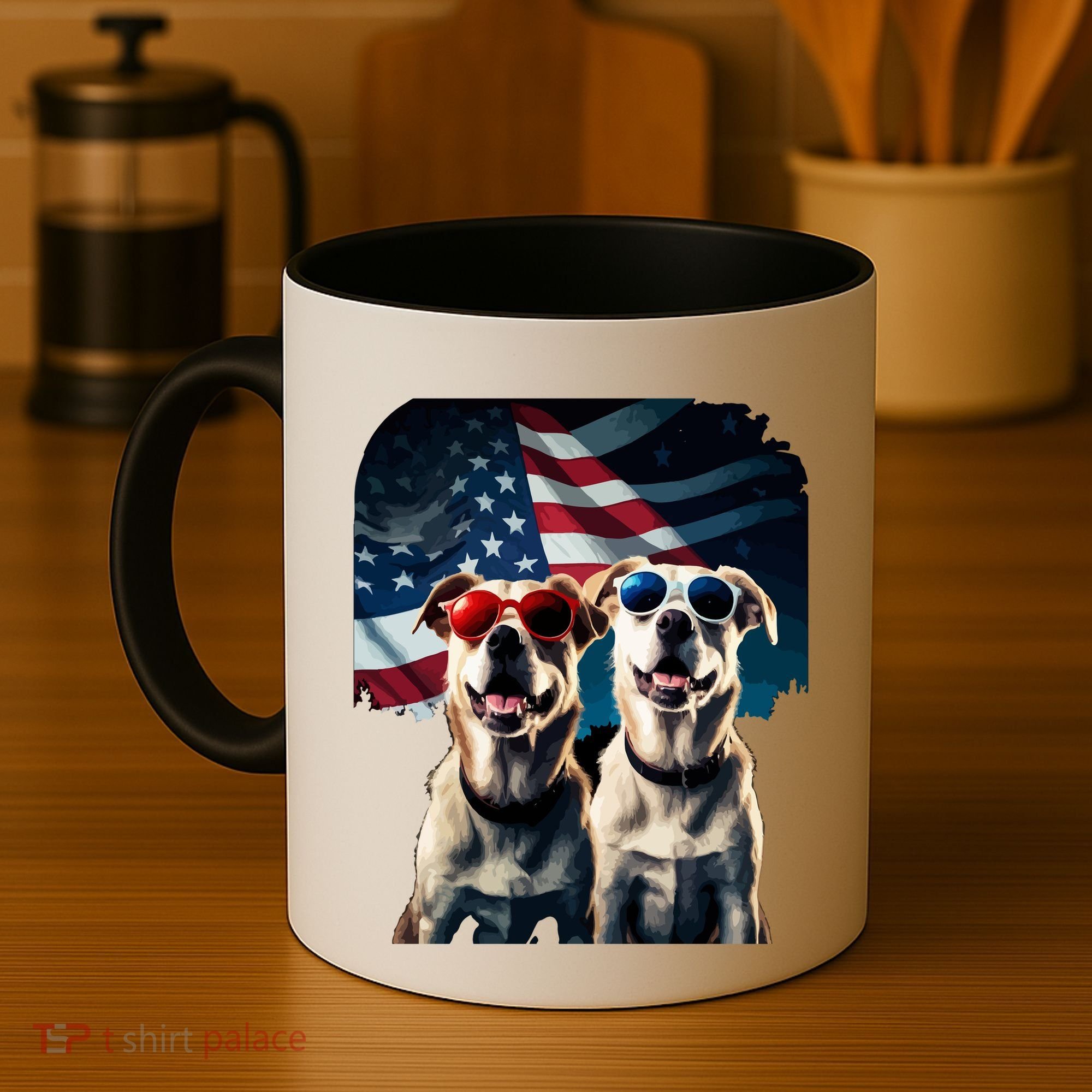 Usa Flag Dog Coffee Mug