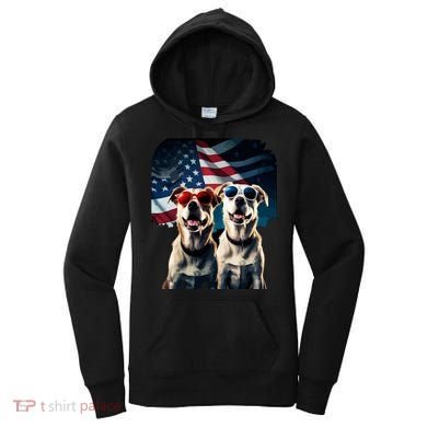 Usa Flag Dog Women's Hoodie