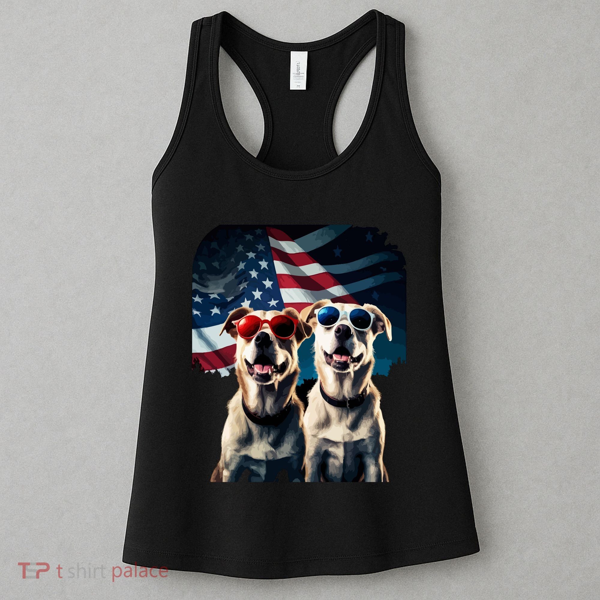 Usa Flag Dog Women's Tank Top