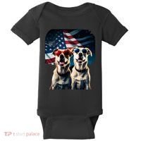 Usa Flag Dog Baby Bodysuit thumb 0