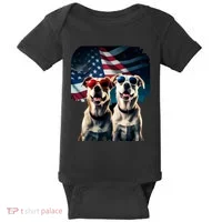 Usa Flag Dog Baby Bodysuit thumb 0
