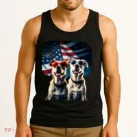 Usa Flag Dog Tank Top thumb 3