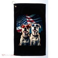 Usa Flag Dog Golf Towel thumb 0