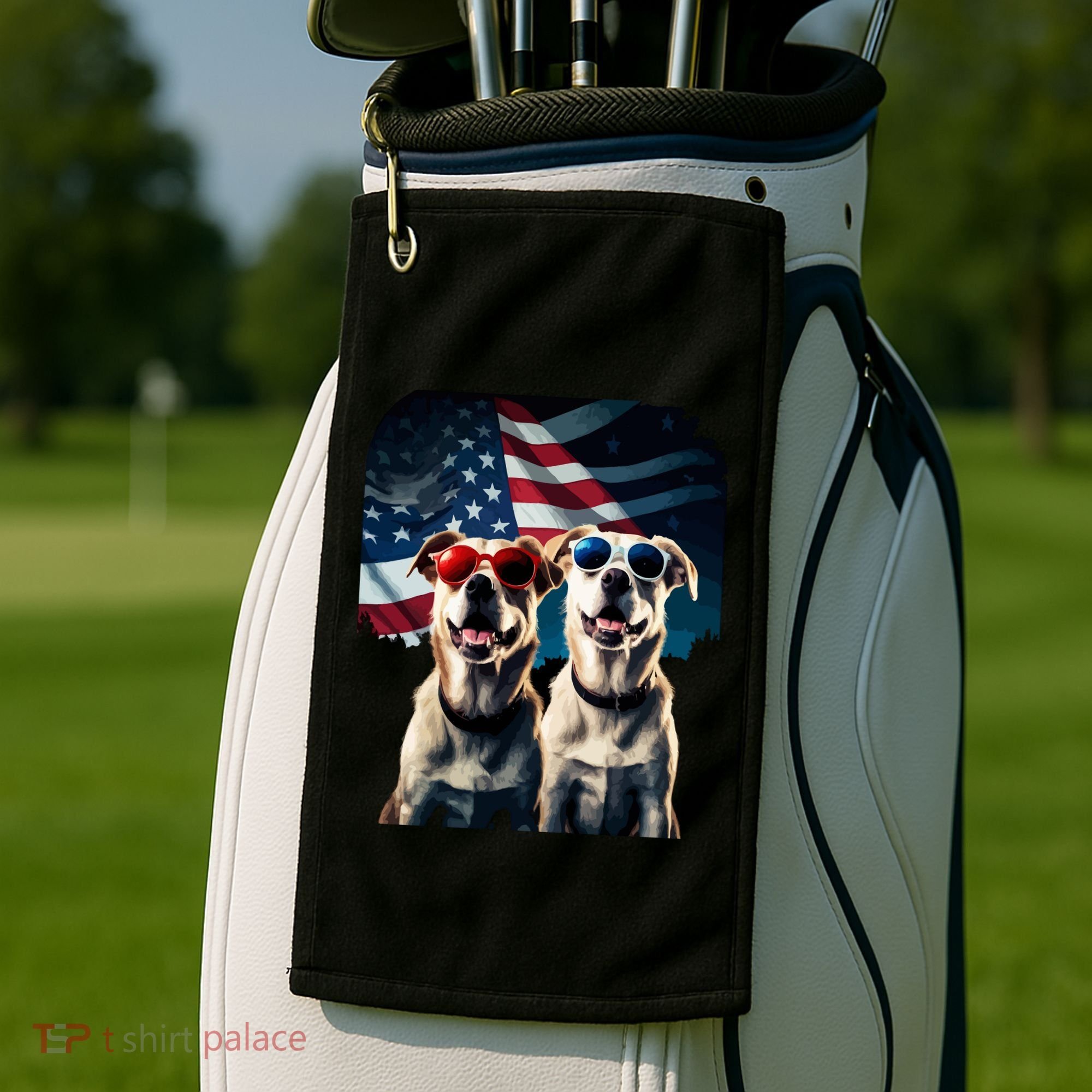 Usa Flag Dog Golf Towel