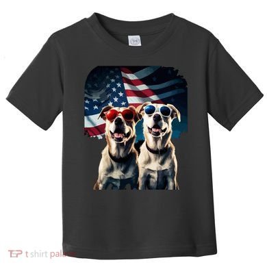 Usa Flag Dog Toddler T-Shirt