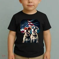 Usa Flag Dog Toddler T-Shirt thumb 2